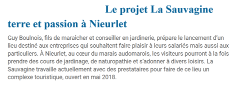 La Sauvagine Terre et Passion®